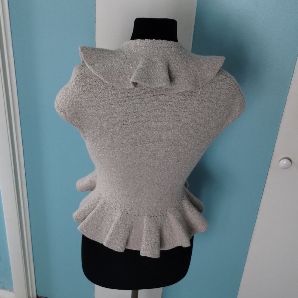 MODA International Off-White Ruffle Wool Vest - Picture 3 of 6